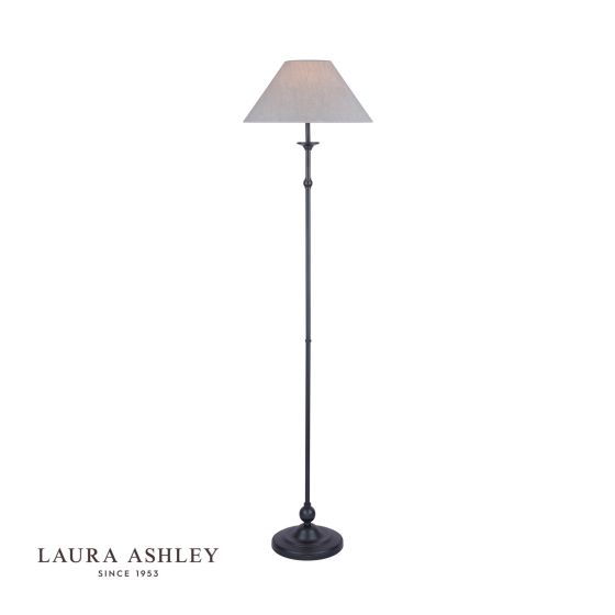 där lighting Laura Ashley Ludchurch Floor Lamp Industrial Black With Shade
