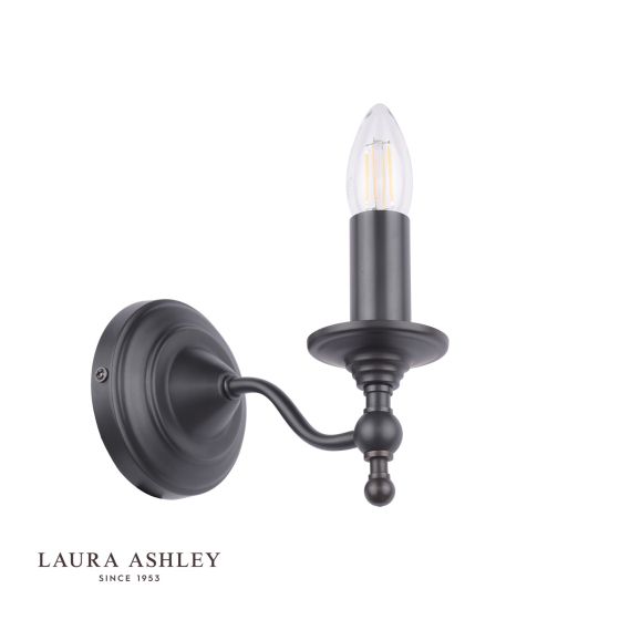 Där Lighting Laura Ashley Ludchurch Single Wall Light Industrial Black Bracket Only