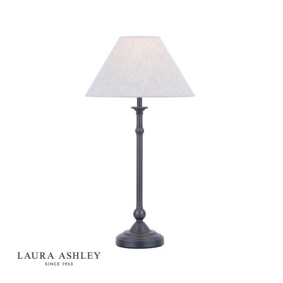 där lighting Laura Ashley Ludchurch Table Lamp Industrial Black With Shade