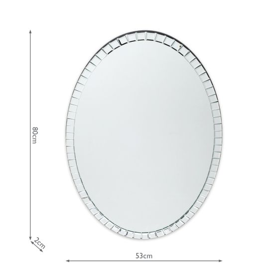 Där Lighting Laura Ashley Marcella Oval Mirror 80 X 53cm