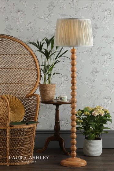 Där Lighting Laura Ashley Maria Floor Lamp Wood & Antique Brass Base Only