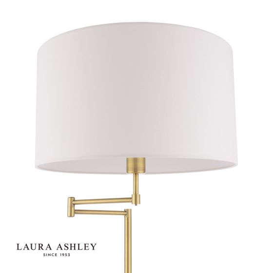 Där Lighting Laura Ashley Marlowe Floor Lamp Antique Brass With Shade