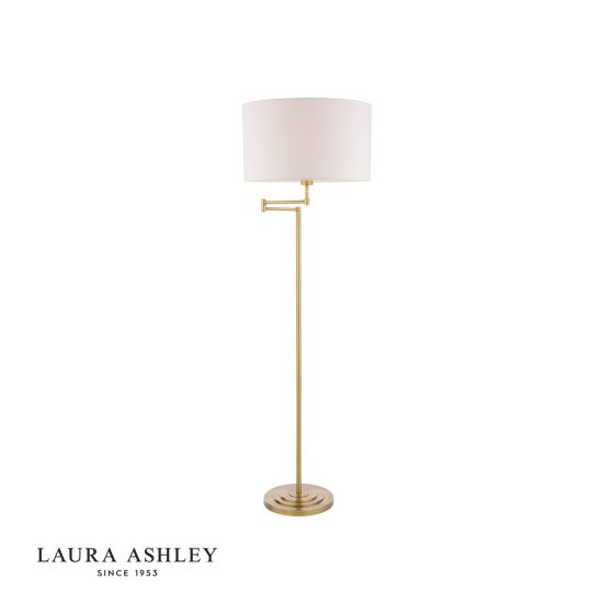 där lighting Laura Ashley Marlowe Floor Lamp Antique Brass With Shade
