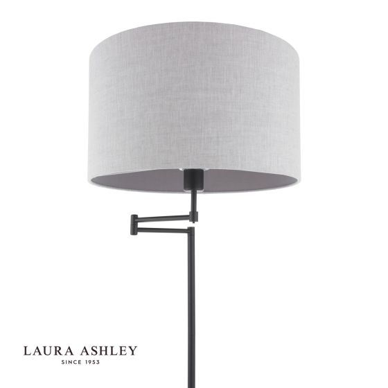 Där Lighting Laura Ashley Marlowe Floor Lamp Matt Black With Shade