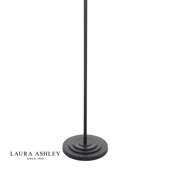 Där Lighting Laura Ashley Marlowe Floor Lamp Matt Black With Shade
