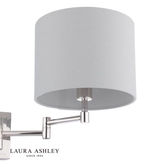 Där Lighting Laura Ashley Marlowe Wall Light Polished Nickel With Shade