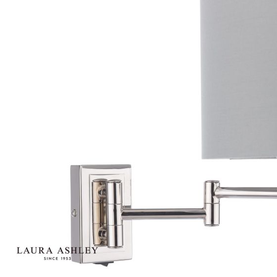 Där Lighting Laura Ashley Marlowe Wall Light Polished Nickel With Shade