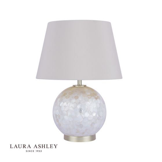 Där Lighting Laura Ashley Mathern Table Lamp Cream Shell & Champagne With Shade