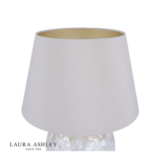 Där Lighting Laura Ashley Mathern Table Lamp Cream Shell & Champagne With Shade