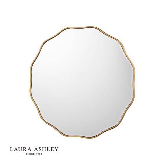 där lighting Laura Ashley Medora Mirror Matt Gold 60cm