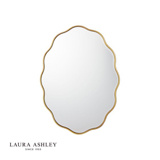 där lighting Laura Ashley Medora Mirror Matt Gold 71 X 55cm