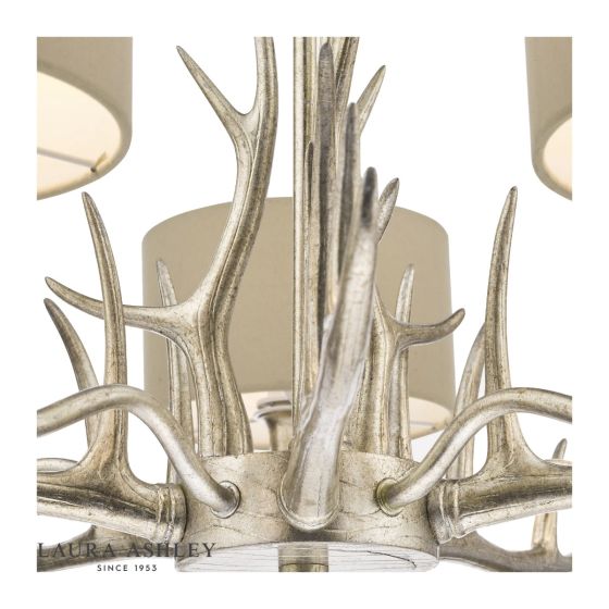 Där Lighting Laura Ashley Mulroy 5lt Antler Chandelier Champagne With Shades
