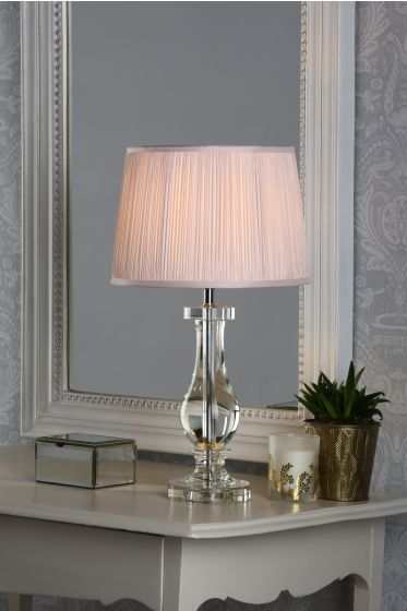 Där Lighting Laura Ashley Mya Table Lamp Glass And Polished Chrome Base Only
