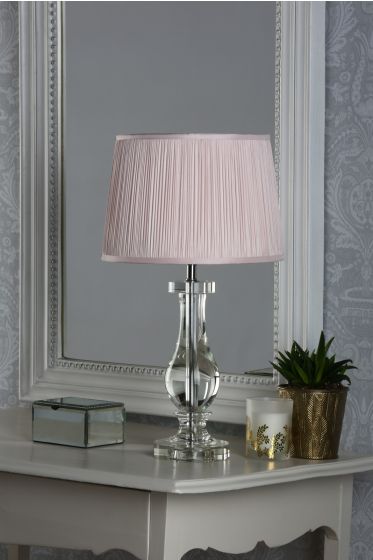 Där Lighting Laura Ashley Mya Table Lamp Glass And Polished Chrome Base Only