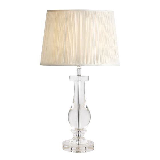 där lighting Laura Ashley Mya Table Lamp Glass and Polished Chrome Base Only