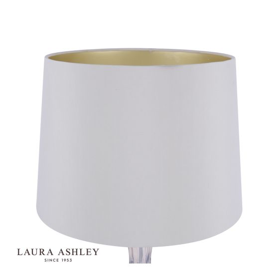 Där Lighting Laura Ashley Nevern Table Lamp Champagne Glass & Polished Chrome With Shade