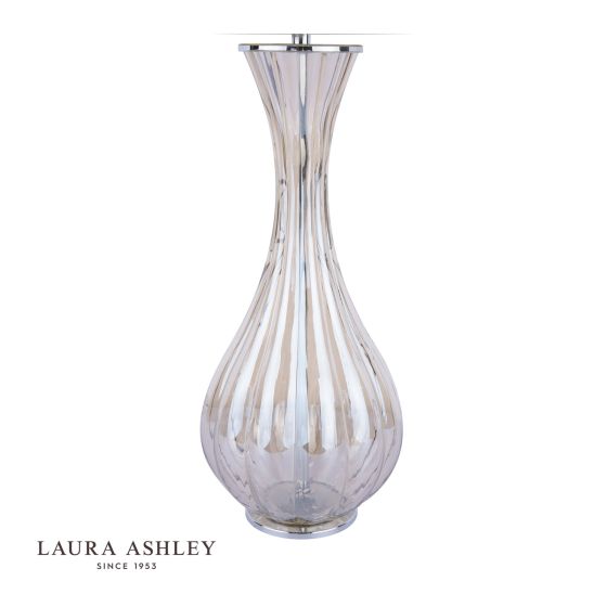 Där Lighting Laura Ashley Nevern Table Lamp Champagne Glass & Polished Chrome With Shade