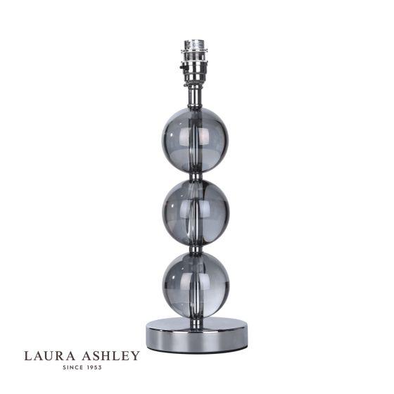 Där Lighting Laura Ashley Nicholas Table Lamp Smoked Glass And Polished Chrome Base Only