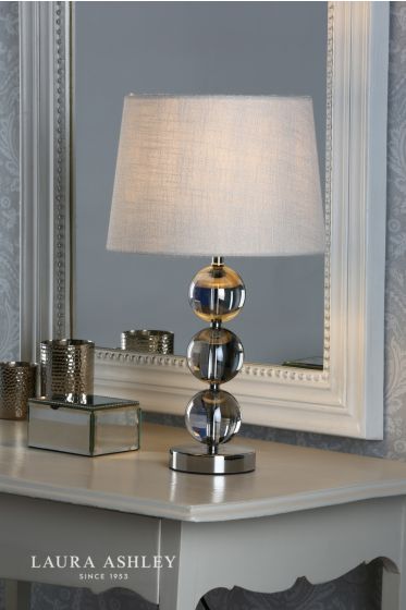 Där Lighting Laura Ashley Nicholas Table Lamp Smoked Glass And Polished Chrome Base Only