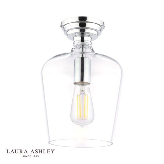 Där Lighting Laura Ashley Ockley Semi-Flush Polished Chrome And Glass