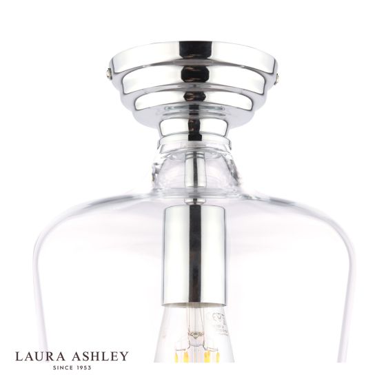 Där Lighting Laura Ashley Ockley Semi-Flush Polished Chrome And Glass