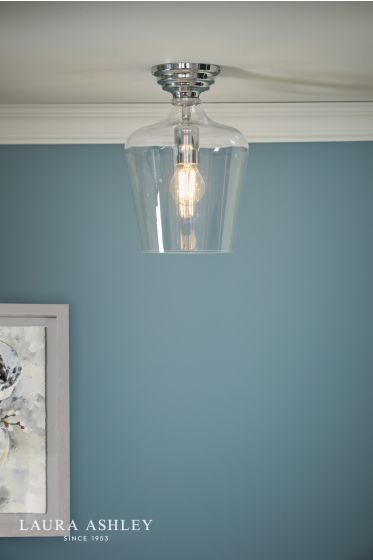 Där Lighting Laura Ashley Ockley Semi-Flush Polished Chrome And Glass