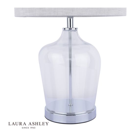 Där Lighting Laura Ashley Ockley Touch Table Lamp Polished Chrome & Glass With Shade