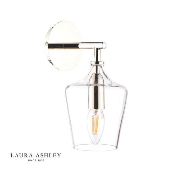 Där Lighting Laura Ashley Ockley Wall Light Polished Chrome & Glass