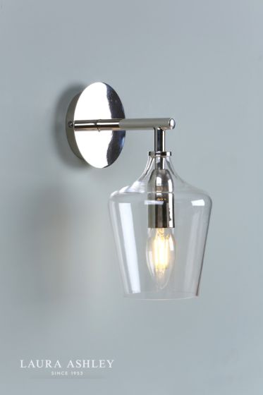 Där Lighting Laura Ashley Ockley Wall Light Polished Chrome & Glass