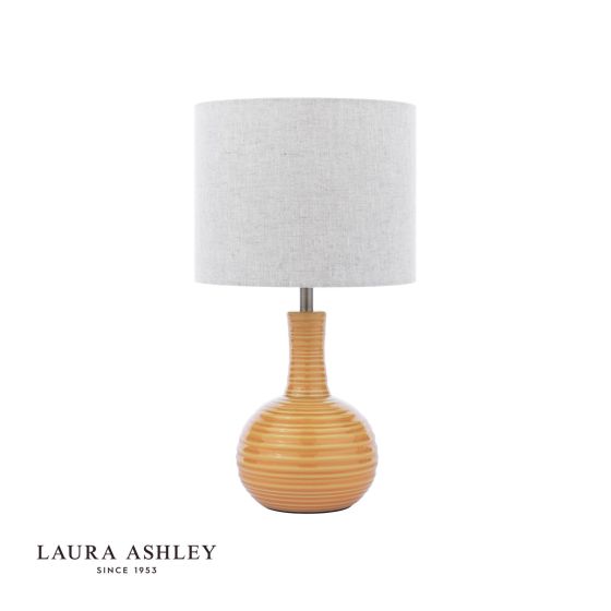 Där Lighting Laura Ashley Padley Table Lamp Yellow Ceramic And Antique Brass With Shade