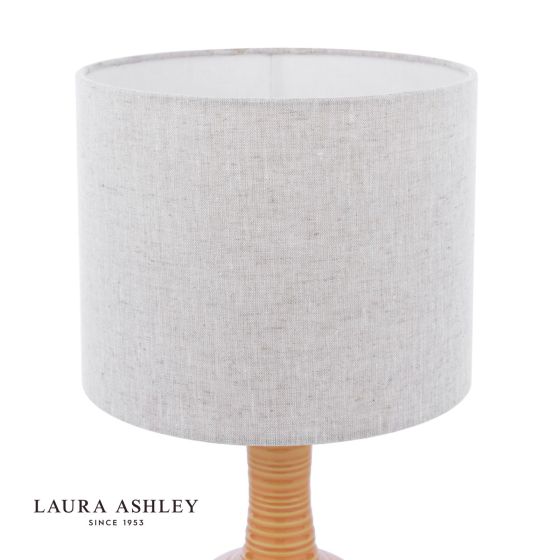 Där Lighting Laura Ashley Padley Table Lamp Yellow Ceramic And Antique Brass With Shade