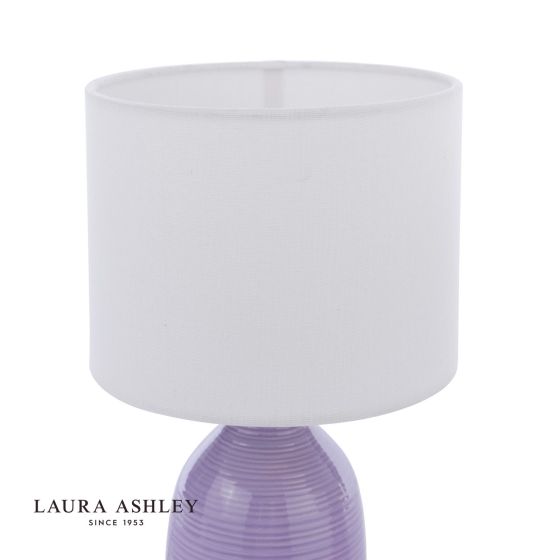 Där Lighting Laura Ashley Penny Table Lamp Purple Ceramic And Polished Chrome With Shade (Twin Pack)