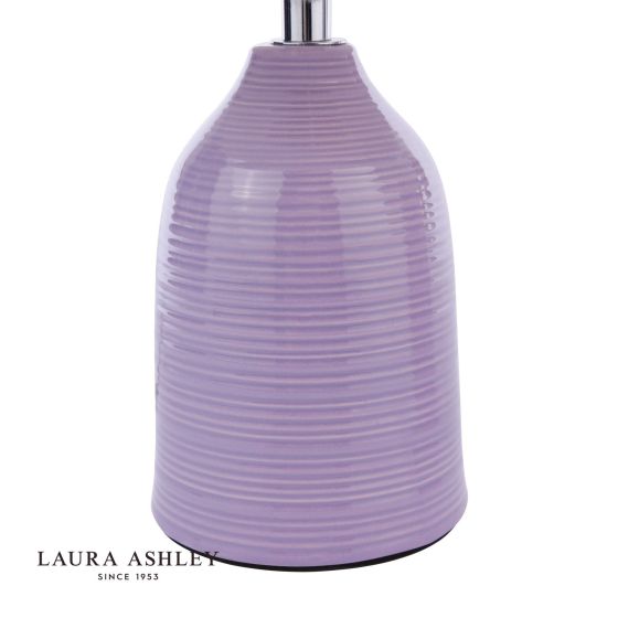 Där Lighting Laura Ashley Penny Table Lamp Purple Ceramic And Polished Chrome With Shade (Twin Pack)