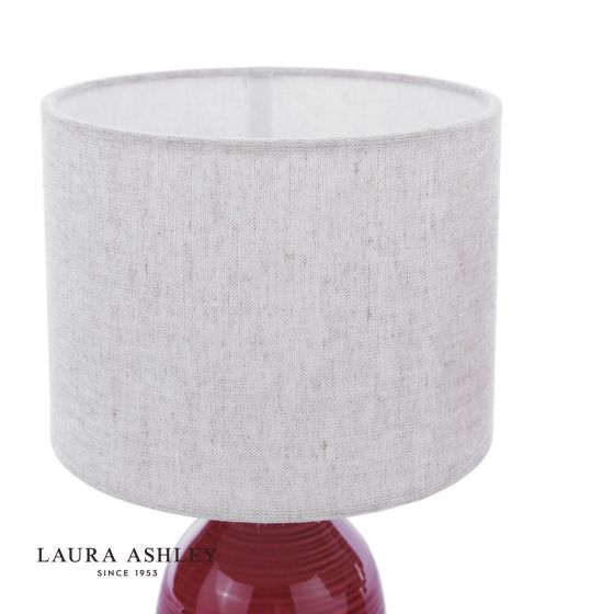 Där Lighting Laura Ashley Penny Table Lamp Red Ceramic And Polished Chrome With Shade (Twin Pack)