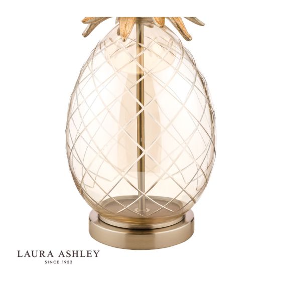 Där Lighting Laura Ashley Pineapple Large Table Lamp Champagne Cut Glass With Shade