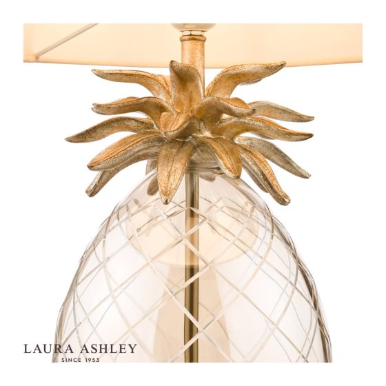 Där Lighting Laura Ashley Pineapple Large Table Lamp Champagne Cut Glass With Shade