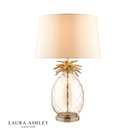 där lighting Laura Ashley Pineapple Large Table Lamp Champagne Cut Glass With Shade