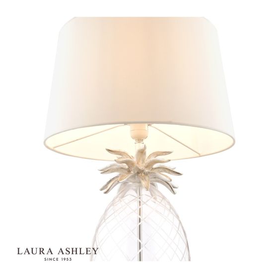 Där Lighting Laura Ashley Pineapple Table Lamp Clear Cut Glass & Brushed Chrome With Shade
