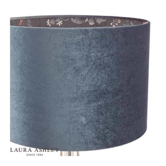 Där Lighting Laura Ashley Portia Drum Shade Blue Velvet 30.5cm/12 Inch