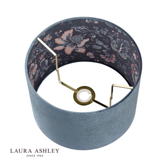 Där Lighting Laura Ashley Portia Drum Shade Blue Velvet 30.5cm/12 Inch