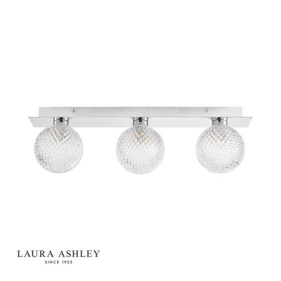 Där Lighting Laura Ashley Prague 3lt Bathroom Wall Light Polished Chrome Glass IP44