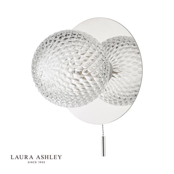 Där Lighting Laura Ashley Prague Bathroom Wall Light Glass Polished Chrome IP44