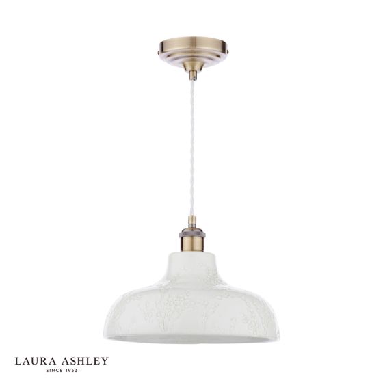 Där Lighting Laura Ashley Pussywillow Pendant White Ceramic