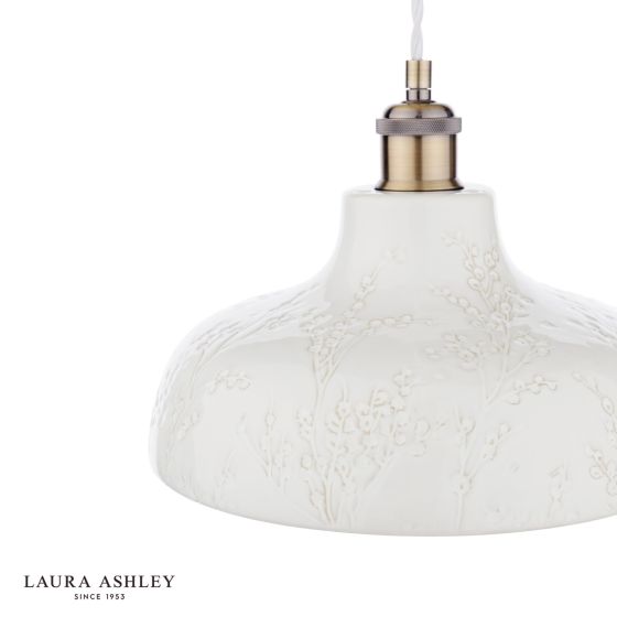 Där Lighting Laura Ashley Pussywillow Pendant White Ceramic