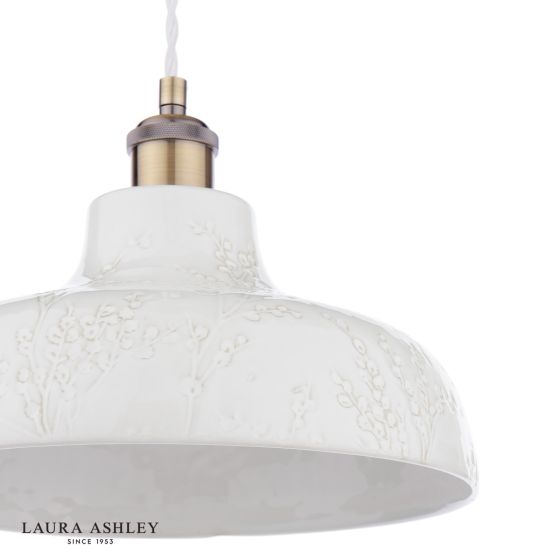 Där Lighting Laura Ashley Pussywillow Pendant White Ceramic