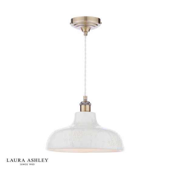 där lighting Laura Ashley Pussywillow Pendant White Ceramic