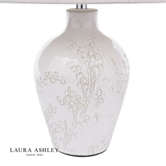Där Lighting Laura Ashley Pussywillow Table Lamp Cream Ceramic And Polished Chrome With Shade (Twin Pack)
