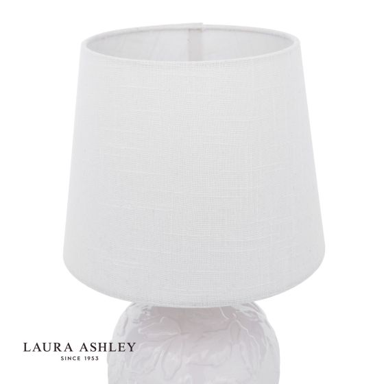 Där Lighting Laura Ashley Redhall Table Lamp White Ceramic And Polished Chrome With Shade