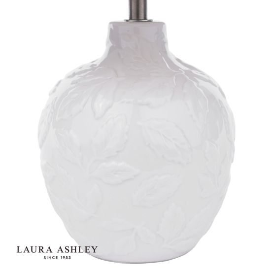 Där Lighting Laura Ashley Redhall Table Lamp White Ceramic And Polished Chrome With Shade