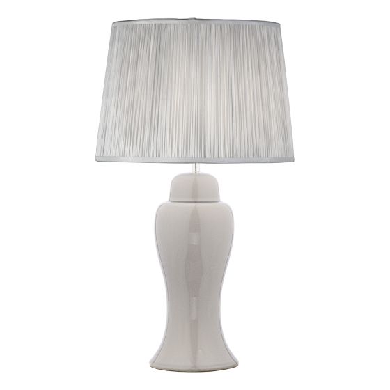 Där Lighting Laura Ashley Regina Large Table Lamp Grey And Polished Chrome Base Only